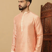 Men's Jacquard Solid Kurta Pyajama Set