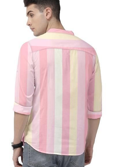 Men's Color Block Spread Collar Casual Shirt