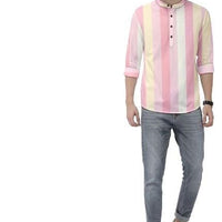 Men's Color Block Spread Collar Casual Shirt