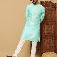 Men's Jacquard Solid Kurta Pyajama Set