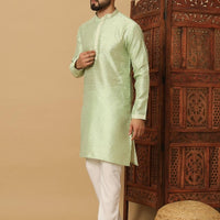 Men's Jacquard Solid Kurta Pyajama Set
