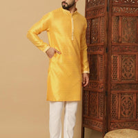 Men's Jacquard Solid Kurta Pyajama Set