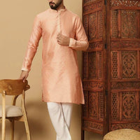 Men's Jacquard Solid Kurta Pyajama Set
