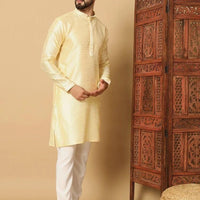 Men's Jacquard Solid Kurta Pyajama Set