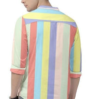 Men's Color Block Spread Collar Casual Shirt