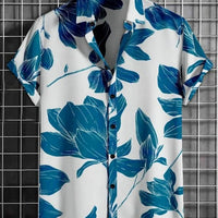 Men's Printed Half Sleeves Regular Collar Casual Shirt
