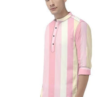 Men's Color Block Spread Collar Casual Shirt